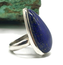 Load image into Gallery viewer, Huge Lapis Lazuli Ring, Size 6.5, Sterling Silver, Teardrop, Protection Gemstone - GemzAustralia 