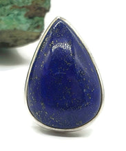 Load image into Gallery viewer, Huge Lapis Lazuli Ring, Size 6.5, Sterling Silver, Teardrop, Protection Gemstone - GemzAustralia 