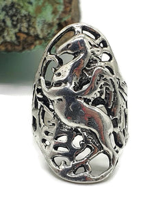 Unicorn Ring, Size 5.5, Sterling Silver, Wild Woodland Creature, A Symbol of Purity - GemzAustralia 