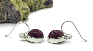 Ruby Earrings, Sterling Silver, July Birthstone, 14 carats, Oval Shaped, Energy Stone - GemzAustralia 
