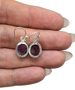 Ruby Earrings, Sterling Silver, July Birthstone, 14 carats, Oval Shaped, Energy Stone - GemzAustralia 