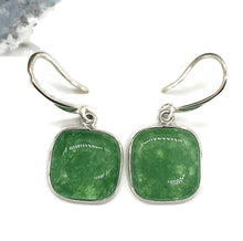 Load image into Gallery viewer, Canadian Jade Earrings, Square Cushion Shaped, Sterling Silver, British Columbia Nephrite - GemzAustralia 