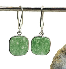 Load image into Gallery viewer, Canadian Jade Earrings, Square Cushion Shaped, Sterling Silver, British Columbia Nephrite - GemzAustralia 
