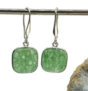 Canadian Jade Earrings, Square Cushion Shaped, Sterling Silver, British Columbia Nephrite - GemzAustralia 