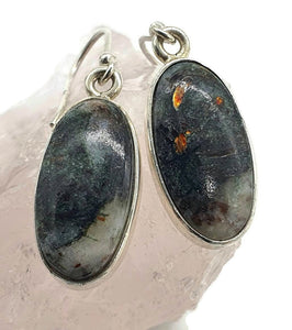 Bronze Astrophyllite Earrings, Sterling Silver, Long Oval Shaped, Astral Travel Gemstone - GemzAustralia 
