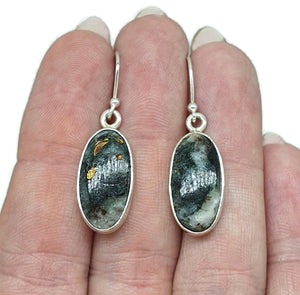 Bronze Astrophyllite Earrings, Sterling Silver, Long Oval Shaped, Astral Travel Gemstone - GemzAustralia 