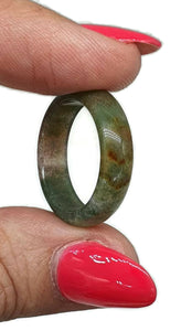 Purple, Green & Brown Jasper Ring, Size 9.25, Solid Jasper Band, Past Life Stone - GemzAustralia 