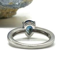 Load image into Gallery viewer, Pear Shaped London Blue Topaz Ring, Size 6, Sterling Silver, December Birthstone - GemzAustralia 