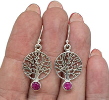 Load image into Gallery viewer, Tree of Life Ruby Earrings, Sterling Silver, July Birthstone, Natural Ruby gems - GemzAustralia 