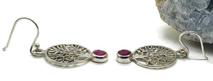 Tree of Life Ruby Earrings, Sterling Silver, July Birthstone, Natural Ruby gems - GemzAustralia 