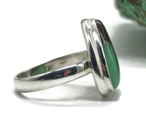 Australian Boulder Chrysoprase Ring, Size 9.5, Sterling Silver, Chalcedony Variety - GemzAustralia 