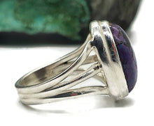 Load image into Gallery viewer, Purple Turquoise Ring, Size 7, Sterling Silver, Oval Shaped, Split Band Ring - GemzAustralia 