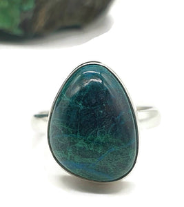 Chrysoprase Ring, Size 9, Sterling Silver, Alternative May Birthstones, Empathy Stone - GemzAustralia 