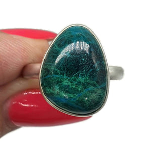 Chrysoprase Ring, Size 9, Sterling Silver, Alternative May Birthstones, Empathy Stone - GemzAustralia 