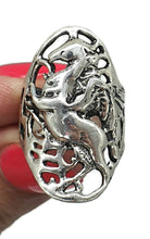 Load image into Gallery viewer, Unicorn Ring, Size 5.5, Sterling Silver, Wild Woodland Creature, A Symbol of Purity - GemzAustralia 