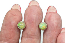 Load image into Gallery viewer, Ethiopian Opal Studs, Sterling Silver, Round Shaped, October Birthstone - GemzAustralia 