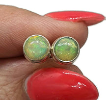 Load image into Gallery viewer, Ethiopian Opal Studs, Sterling Silver, Round Shaped, October Birthstone - GemzAustralia 