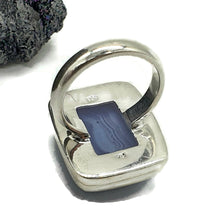 Load image into Gallery viewer, Blue Lace Agate Ring, Size 5.75, Sterling Silver, Rectangle Shaped - GemzAustralia 