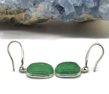 Load image into Gallery viewer, Canadian Jade Earrings, Square Cushion Shaped, Sterling Silver, British Columbia Nephrite - GemzAustralia 