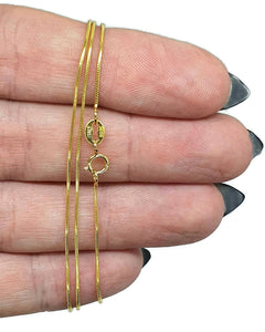 Gold Snake Chain, 22 inches, Sterling Silver, 14K gold Electroplated, 56cm - GemzAustralia 