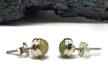 Load image into Gallery viewer, Ethiopian Opal Studs, Sterling Silver, Round Shaped, October Birthstone - GemzAustralia 