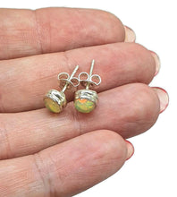 Load image into Gallery viewer, Ethiopian Opal Studs, Sterling Silver, Round Shaped, October Birthstone - GemzAustralia 