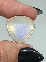 Load image into Gallery viewer, Rainbow Moonstone Ring, Size 6 3/4, Sterling Silver, Pear Shape, Psychic Protection - GemzAustralia 