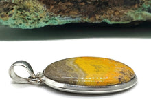 Load image into Gallery viewer, Eclipse Jasper Pendant, Bumblebee Jasper, Sterling Silver, Oval Shape - GemzAustralia 