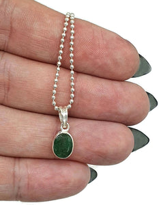 Emerald Pendant, Sterling Silver, May Birthstone, Oval Faceted, Natural Gemstone - GemzAustralia 