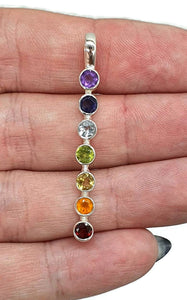 Seven Chakras Pendant, Sterling Silver - GemzAustralia 