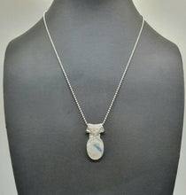 Load image into Gallery viewer, Rainbow Moonstone Pendant, Sterling Silver, Oval Shape, Goddess Gemstone - GemzAustralia 