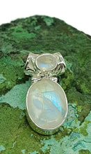 Load image into Gallery viewer, Rainbow Moonstone Pendant, Sterling Silver, Oval Shape, Goddess Gemstone - GemzAustralia 