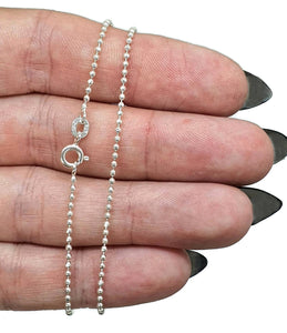 Sterling Silver Chain, 45 cm, 18 inches, Beaded Chain, Ball Chain, Decorative chain - GemzAustralia 