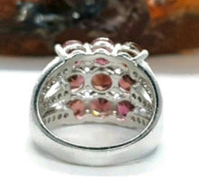 Load image into Gallery viewer, Pink Tourmaline Ring, 925 Sterling Silver, Nine stone Ring, Heart Chakra - GemzAustralia 