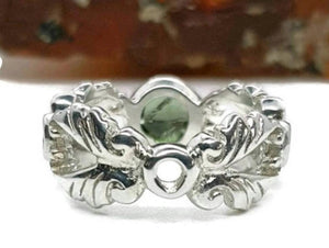 Green Tourmaline Ring, size 7.25 US, Sterling Silver, Earth Energy Stone, Protection - GemzAustralia 
