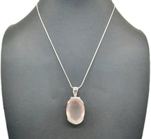 Load image into Gallery viewer, Rose Quartz Pendant, 24 Carats, Sterling Silver, Oval Faceted, Love Stone - GemzAustralia 
