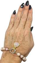 Load image into Gallery viewer, Baroque Pearl Bracelet, Sterling Silver, Pink Peach Purple Baroque Pearl, 22 cm long - GemzAustralia 