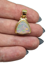 Load image into Gallery viewer, Solid Ethiopian Opal Pendant, Sterling Silver, 18K Gold Plated, October Birthstone - GemzAustralia 