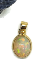 Load image into Gallery viewer, Oval Ethiopian Opal Pendant, Sterling Silver, 18K Gold Plated, October Birthstone - GemzAustralia 