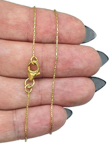 Fine Gold Chain, Sterling Silver, 14K gold Electroplated, 52cm, Delicate Chain - GemzAustralia 