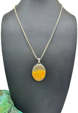 Load image into Gallery viewer, Eclipse Jasper Pendant, Bumblebee Jasper, Sterling Silver, Oval Shape - GemzAustralia 