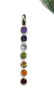 Seven Chakras Pendant, Sterling Silver - GemzAustralia 