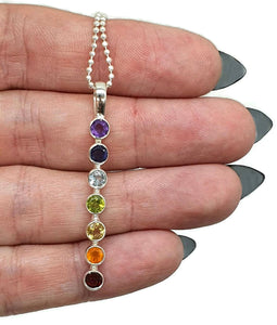 Seven Chakras Pendant, Sterling Silver - GemzAustralia 