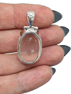 Rose Quartz Pendant, 24 Carats, Sterling Silver, Oval Faceted, Love Stone - GemzAustralia 