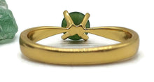 Load image into Gallery viewer, Jade Solitaire Ring, Size 8, Sterling Silver, 18k Gold Electroplated - GemzAustralia 