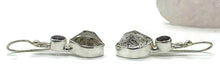Load image into Gallery viewer, Herkimer Diamond &amp; Amethyst Earrings, April &amp; February Birthstones, Sterling Silver - GemzAustralia 