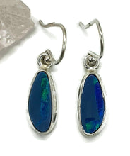 Load image into Gallery viewer, Australian Opal Earrings, Sterling Silver, Blue Opal, Lucky Stone, Hope Stone - GemzAustralia 