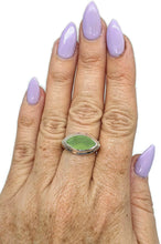 Load image into Gallery viewer, Aventurine Ring, Size 8, Sterling Silver, Marquise Shaped, Side Set Stone, Shimmering - GemzAustralia 