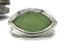 Load image into Gallery viewer, Aventurine Ring, Size 8, Sterling Silver, Marquise Shaped, Side Set Stone, Shimmering - GemzAustralia 