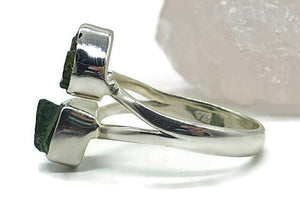 Green Apatite Ring, Size 9, Sterling Silver, Raw Gemstone Ring, Rough Apatite Ring - GemzAustralia 